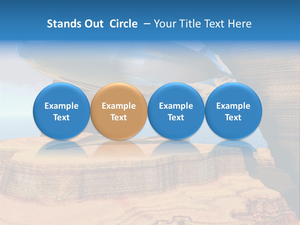 Zeppelin Flying Under Stone Arches PowerPoint Template