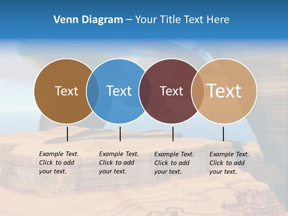 Zeppelin Flying Under Stone Arches PowerPoint Template