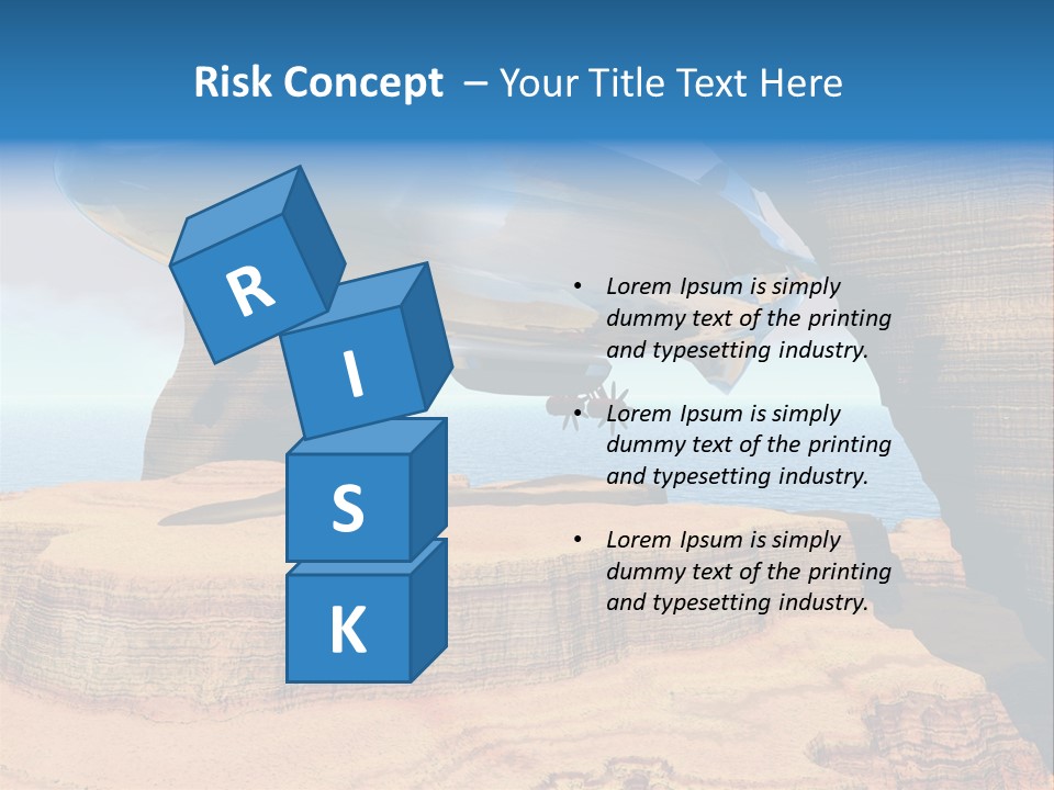 Zeppelin Flying Under Stone Arches PowerPoint Template