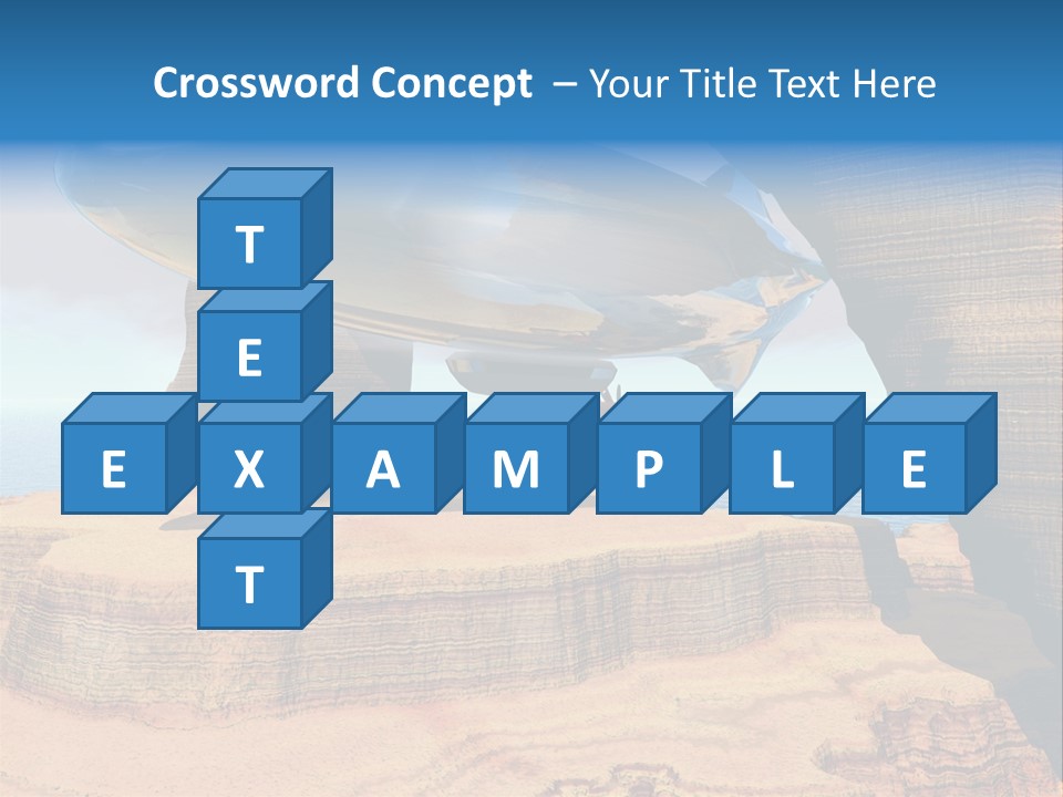 Zeppelin Flying Under Stone Arches PowerPoint Template