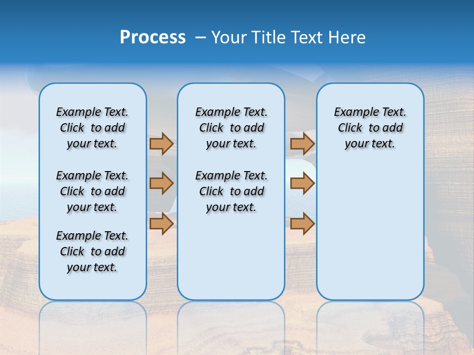 Zeppelin Flying Under Stone Arches PowerPoint Template