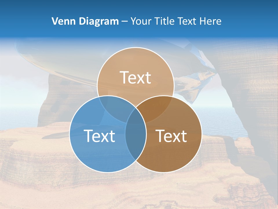 Zeppelin Flying Under Stone Arches PowerPoint Template