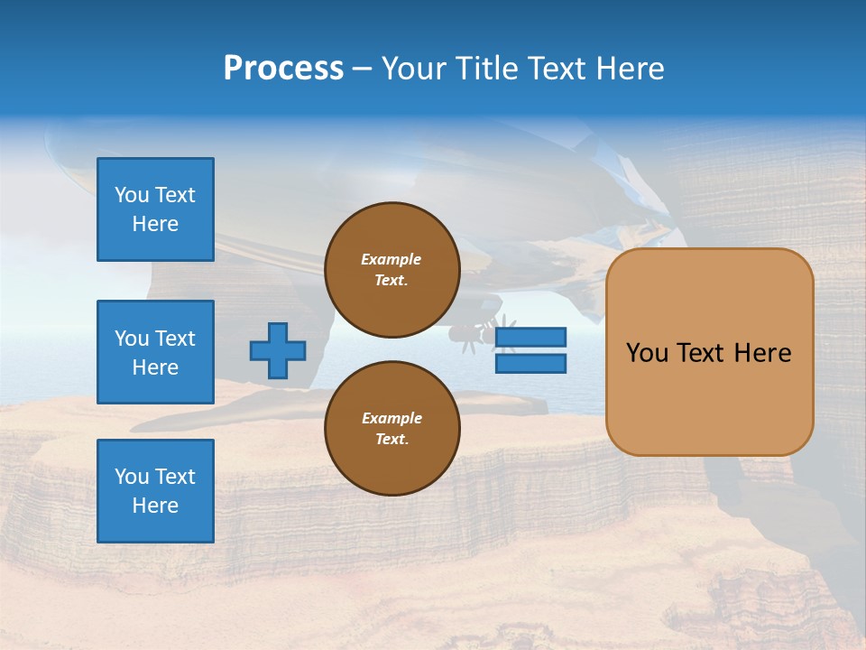 Zeppelin Flying Under Stone Arches PowerPoint Template