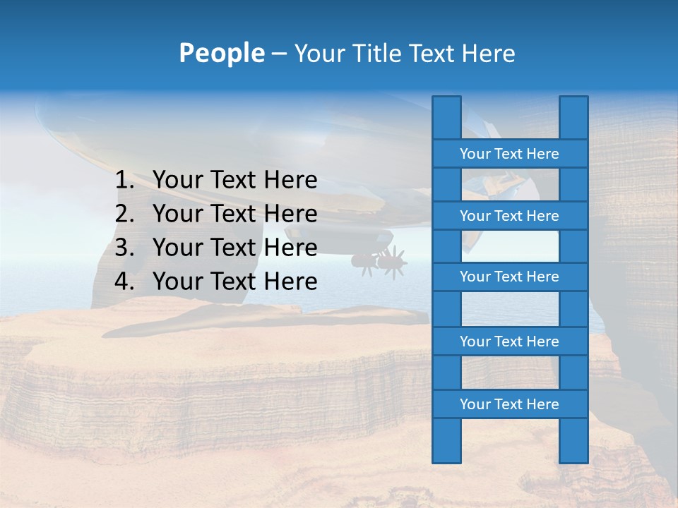 Zeppelin Flying Under Stone Arches PowerPoint Template