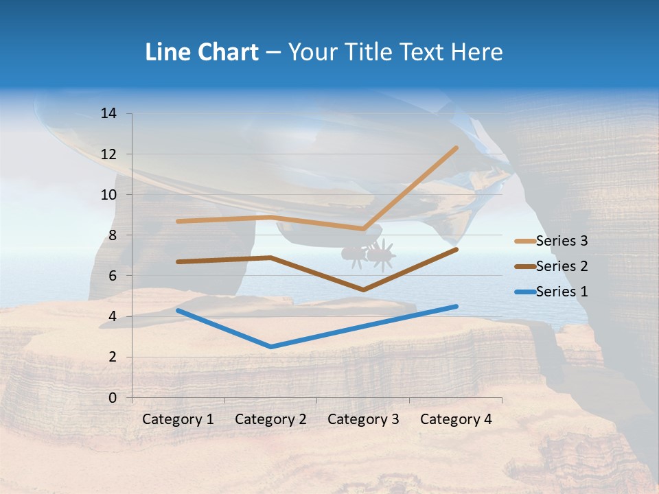 Zeppelin Flying Under Stone Arches PowerPoint Template