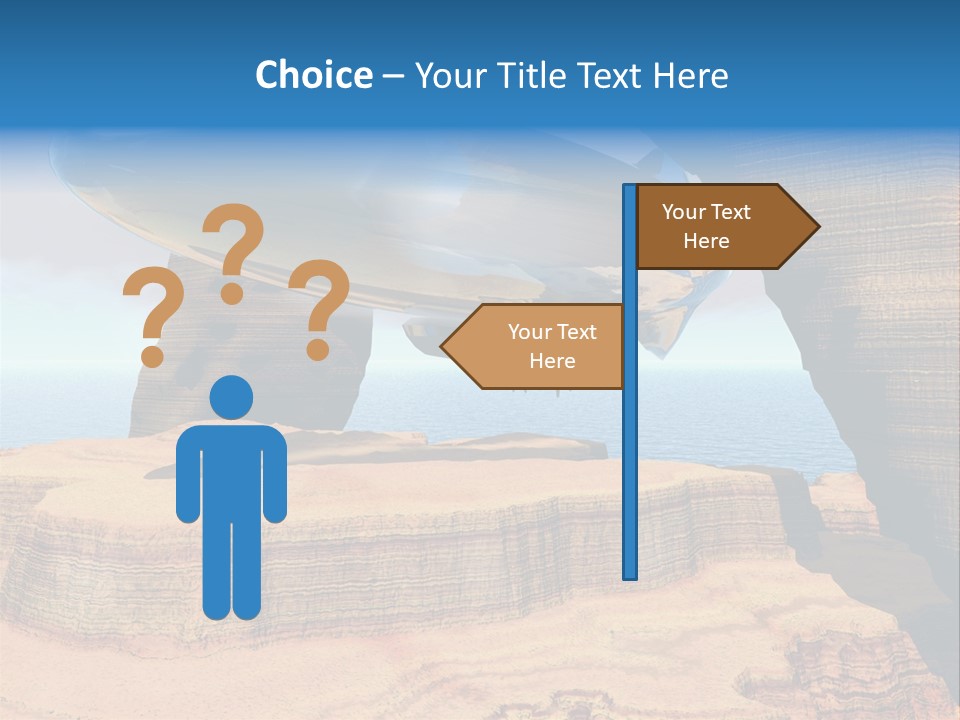 Zeppelin Flying Under Stone Arches PowerPoint Template