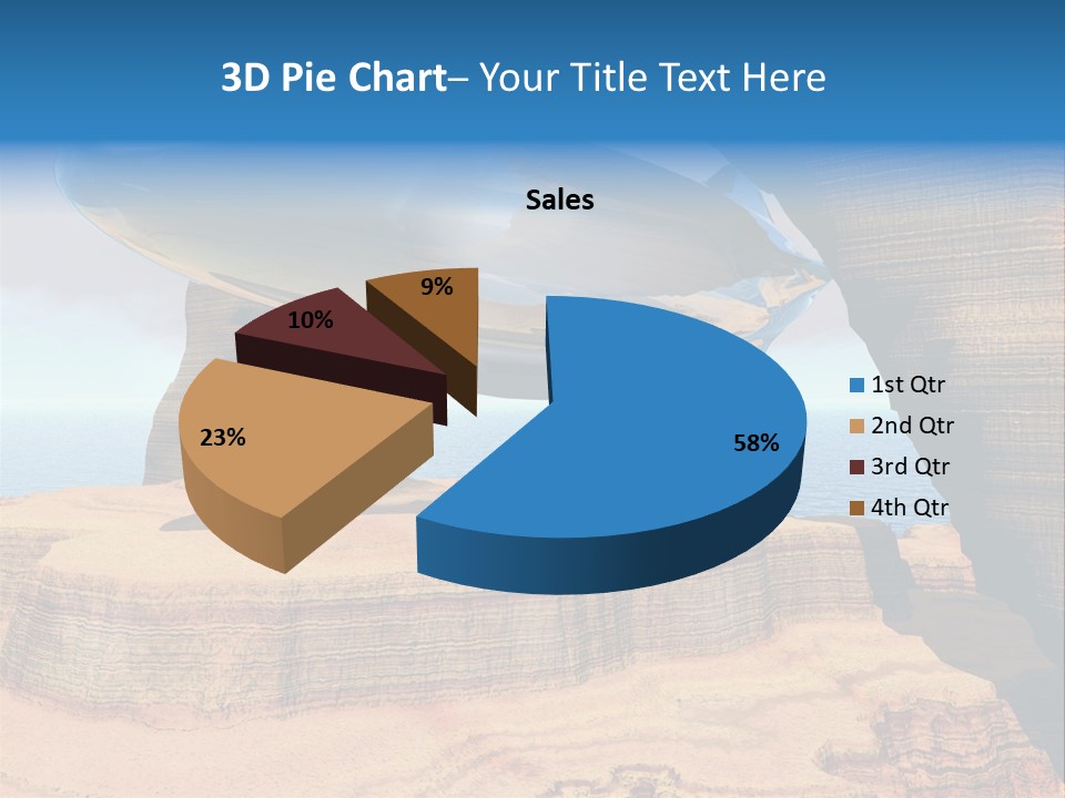 Zeppelin Flying Under Stone Arches PowerPoint Template