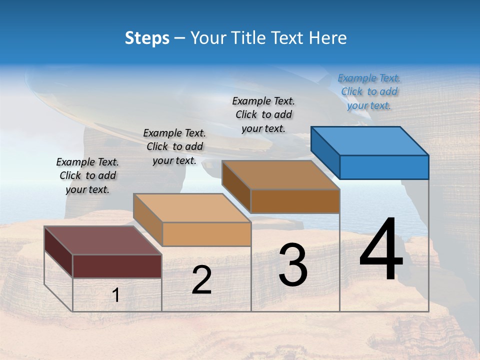 Zeppelin Flying Under Stone Arches PowerPoint Template