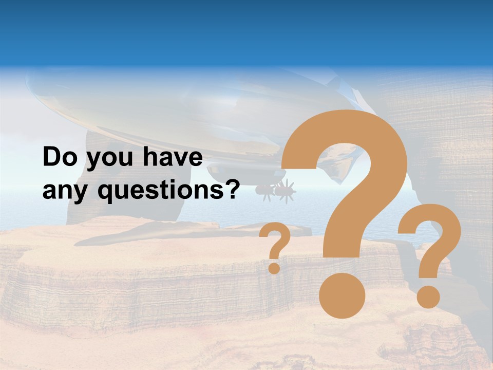 Zeppelin Flying Under Stone Arches PowerPoint Template