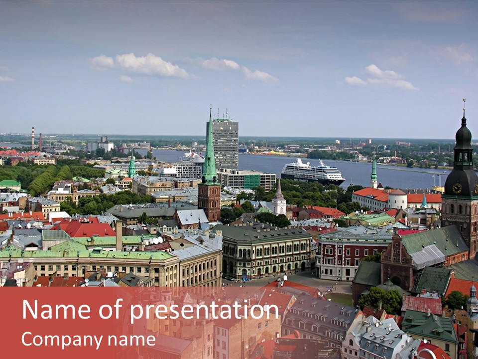 Bird's-Eye View Of Old Town (Riga, Latvia) PowerPoint Template