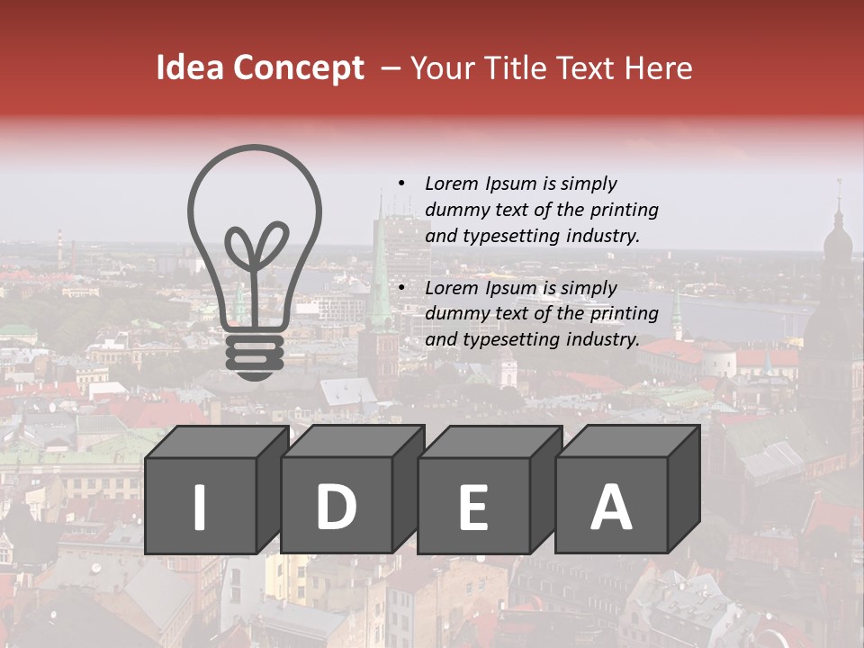 Bird's-Eye View Of Old Town (Riga, Latvia) PowerPoint Template