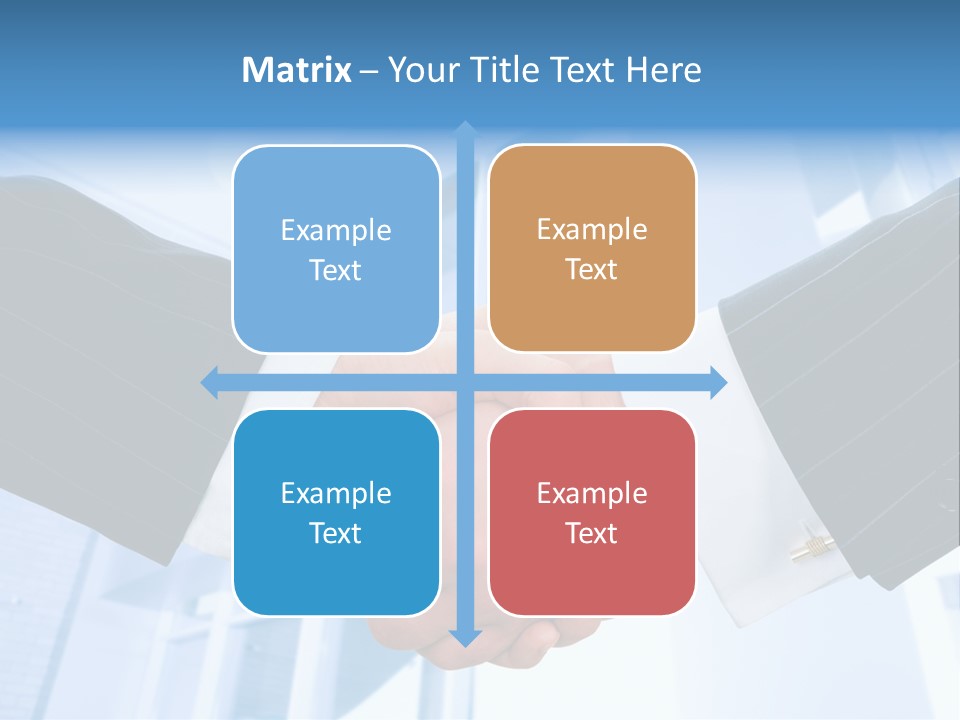 Image Of Businesspeople Handshake On The Background Of Office Building PowerPoint Template