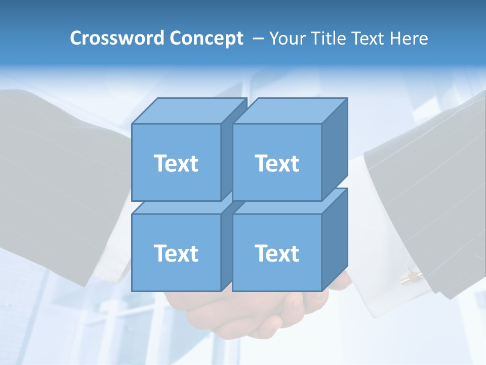 Image Of Businesspeople Handshake On The Background Of Office Building PowerPoint Template