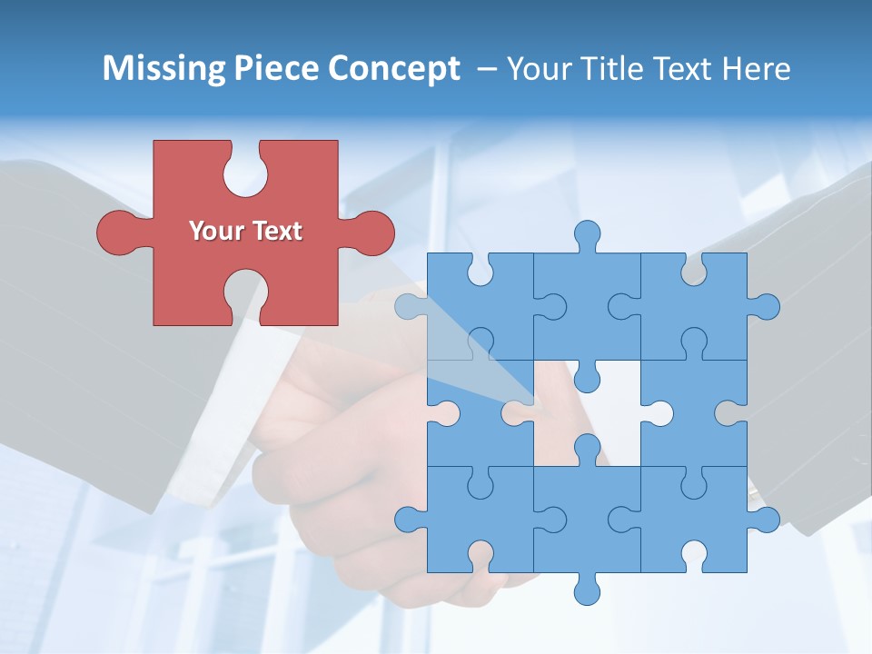 Image Of Businesspeople Handshake On The Background Of Office Building PowerPoint Template