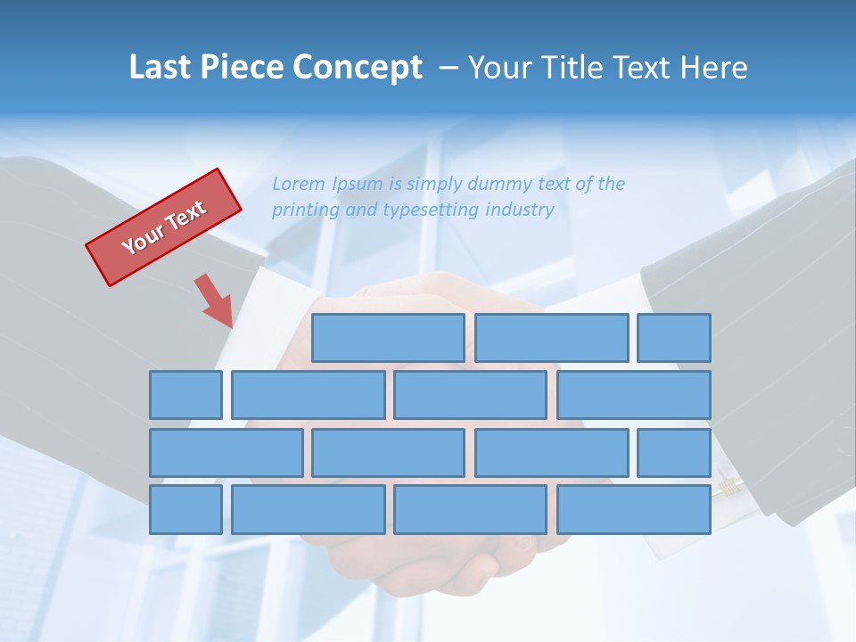 Image Of Businesspeople Handshake On The Background Of Office Building PowerPoint Template