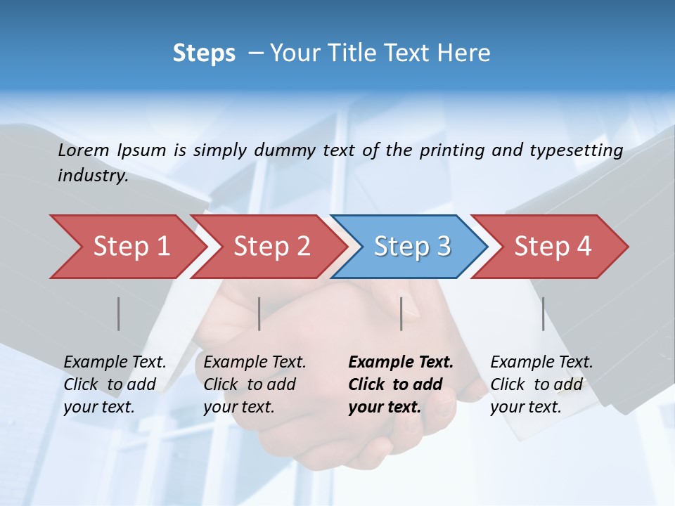 Image Of Businesspeople Handshake On The Background Of Office Building PowerPoint Template