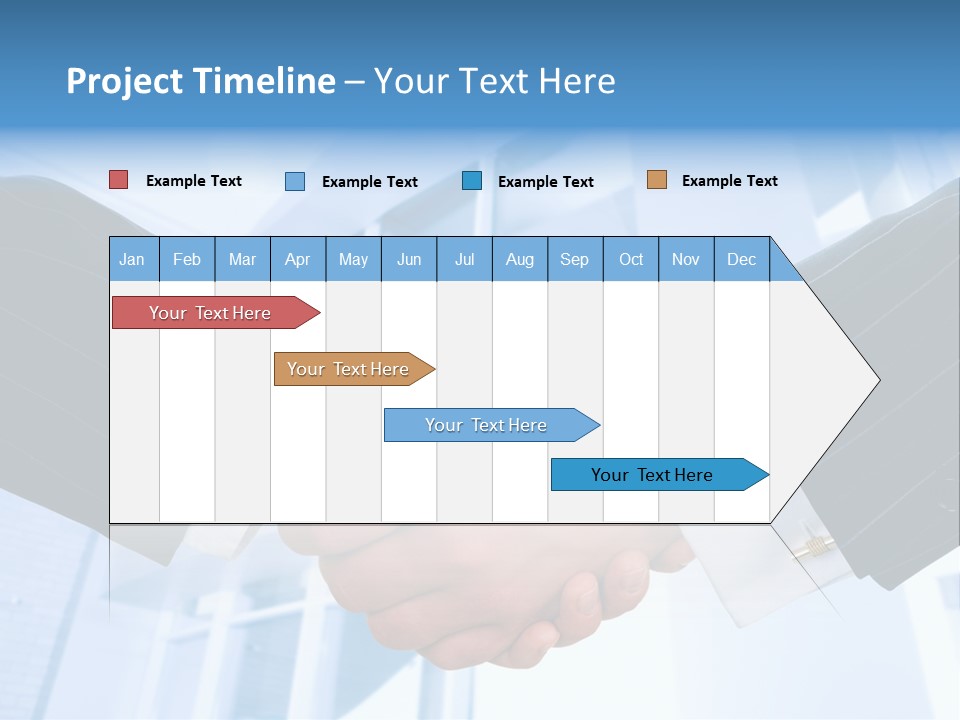 Image Of Businesspeople Handshake On The Background Of Office Building PowerPoint Template