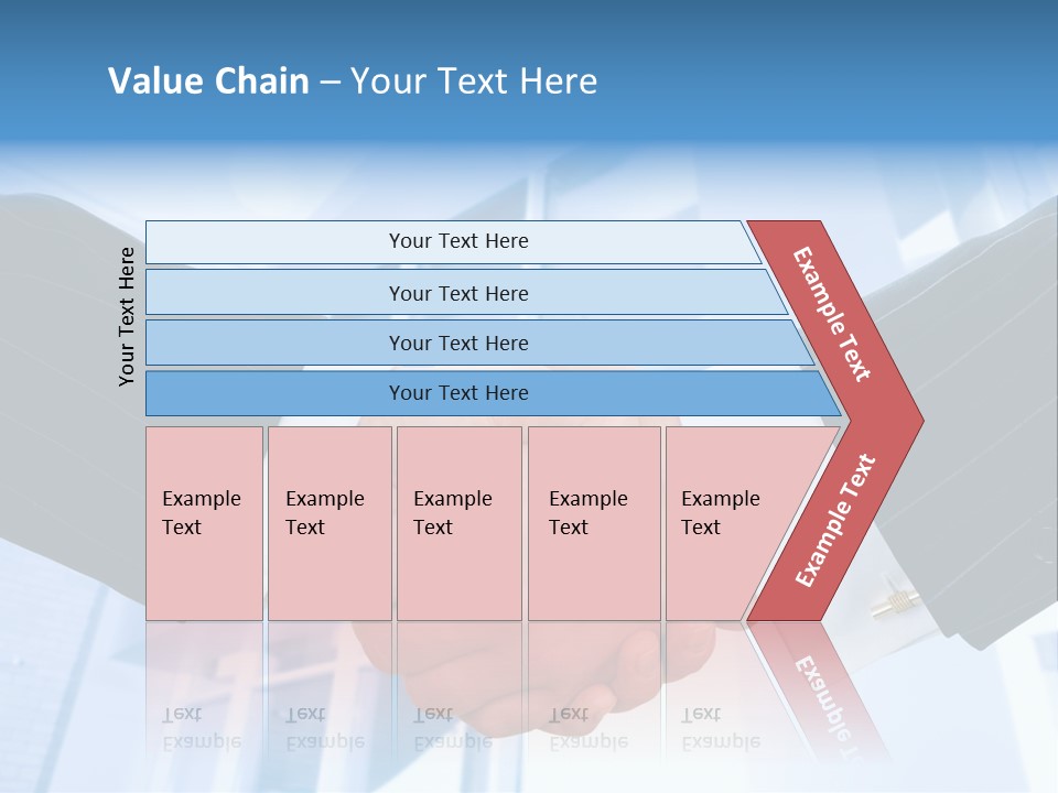Image Of Businesspeople Handshake On The Background Of Office Building PowerPoint Template