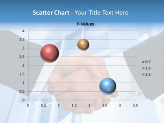 Image Of Businesspeople Handshake On The Background Of Office Building PowerPoint Template