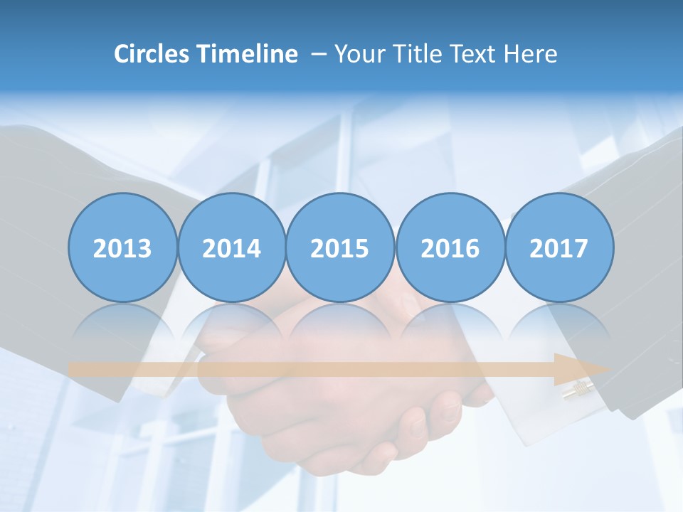 Image Of Businesspeople Handshake On The Background Of Office Building PowerPoint Template