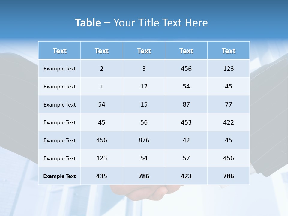 Image Of Businesspeople Handshake On The Background Of Office Building PowerPoint Template