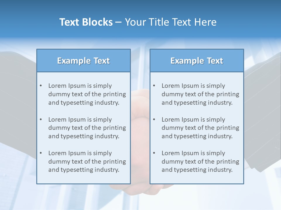 Image Of Businesspeople Handshake On The Background Of Office Building PowerPoint Template