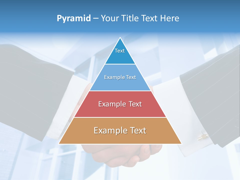 Image Of Businesspeople Handshake On The Background Of Office Building PowerPoint Template