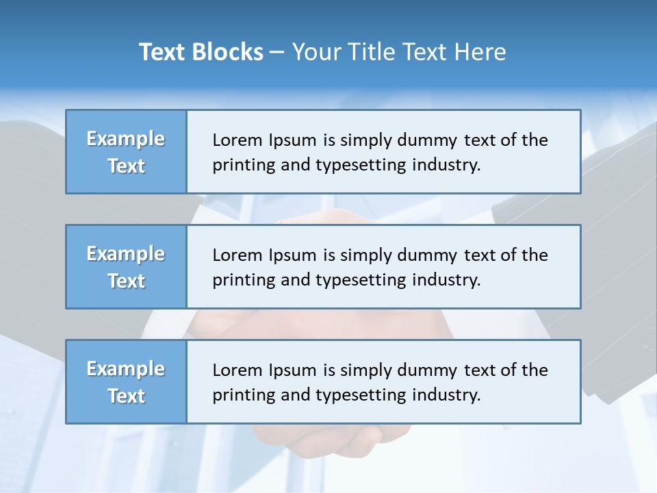 Image Of Businesspeople Handshake On The Background Of Office Building PowerPoint Template
