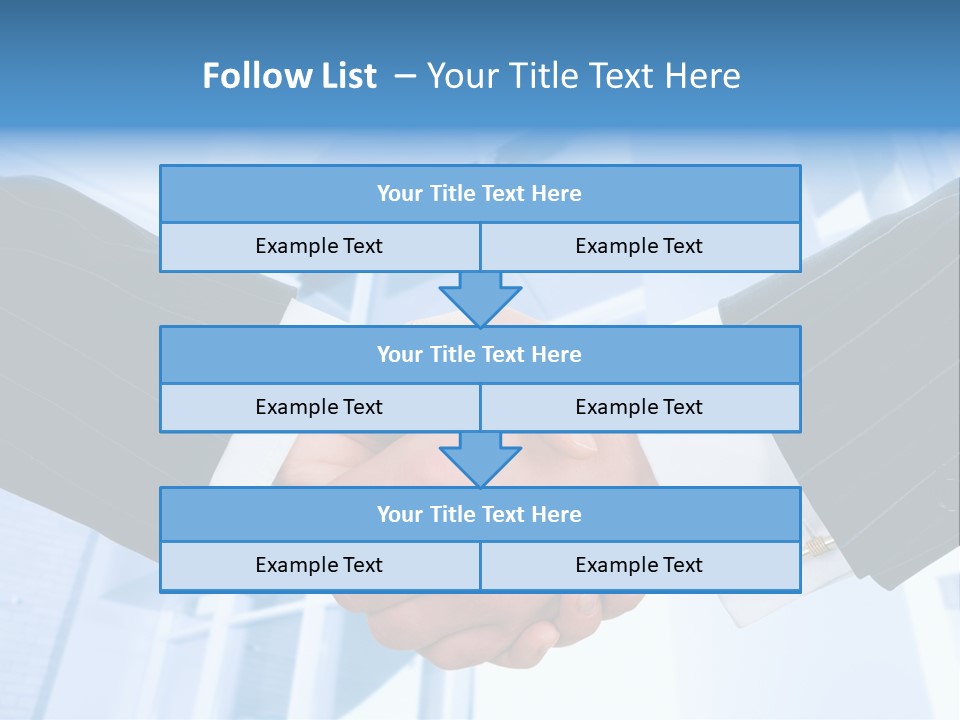 Image Of Businesspeople Handshake On The Background Of Office Building PowerPoint Template