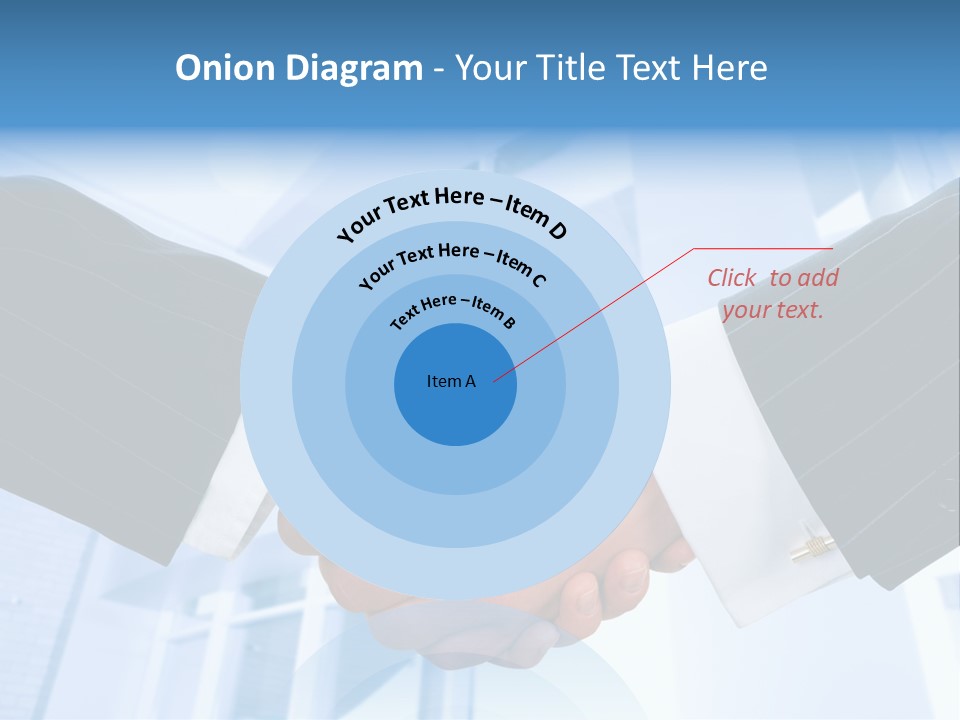Image Of Businesspeople Handshake On The Background Of Office Building PowerPoint Template