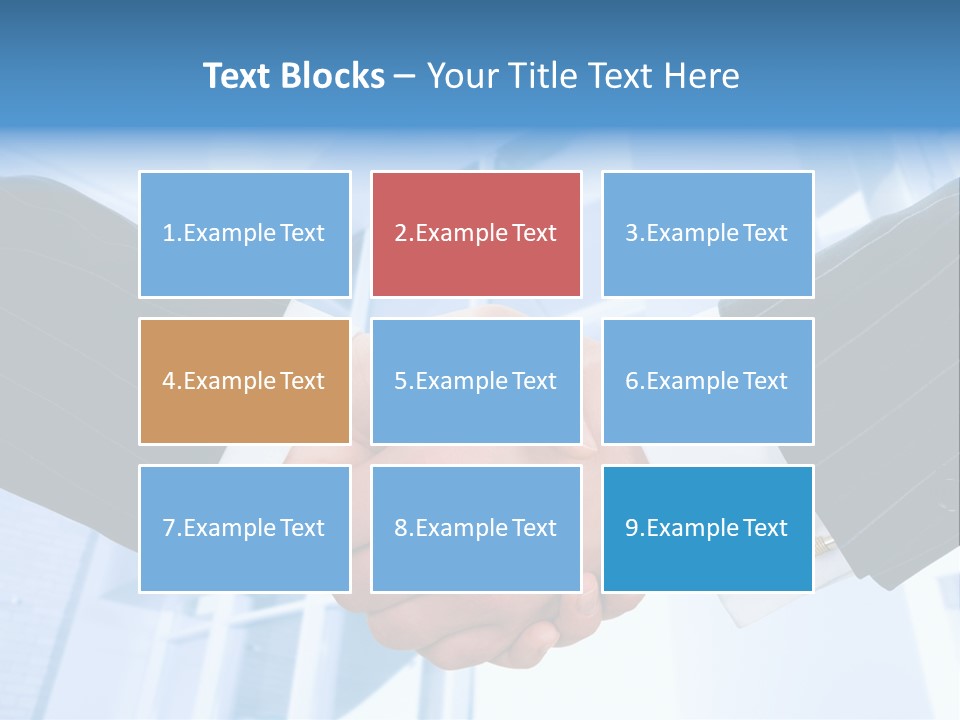 Image Of Businesspeople Handshake On The Background Of Office Building PowerPoint Template