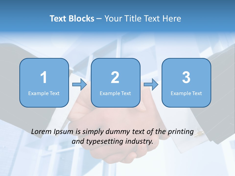 Image Of Businesspeople Handshake On The Background Of Office Building PowerPoint Template