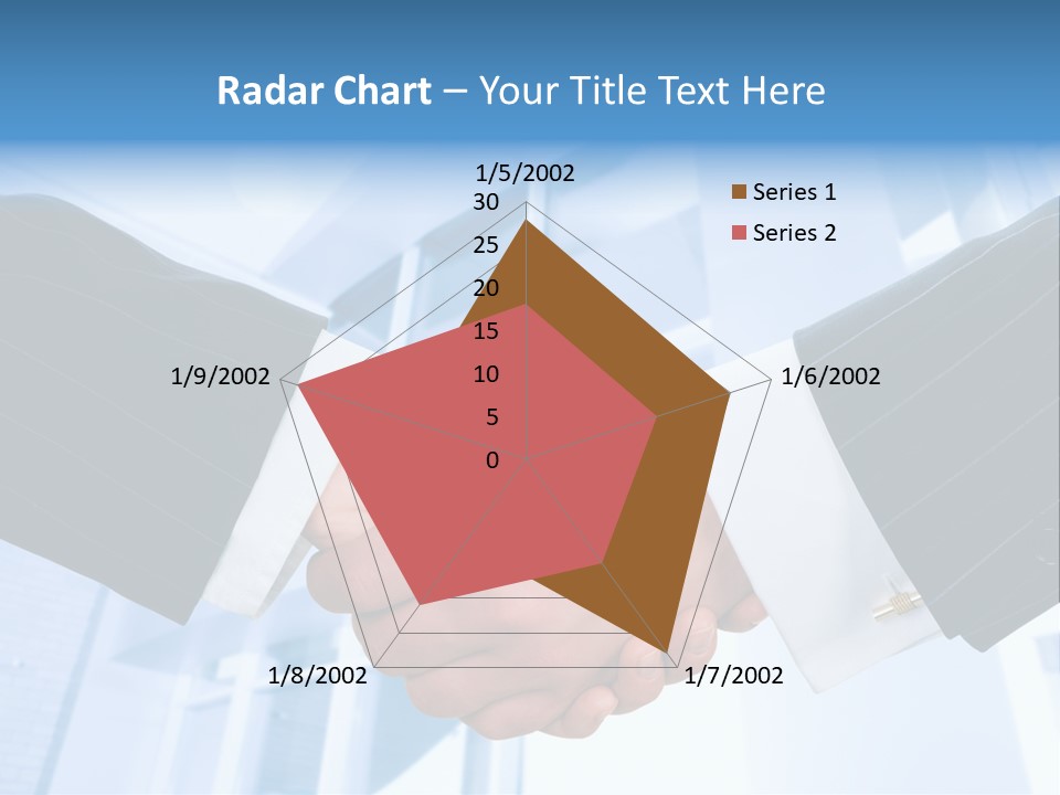 Image Of Businesspeople Handshake On The Background Of Office Building PowerPoint Template