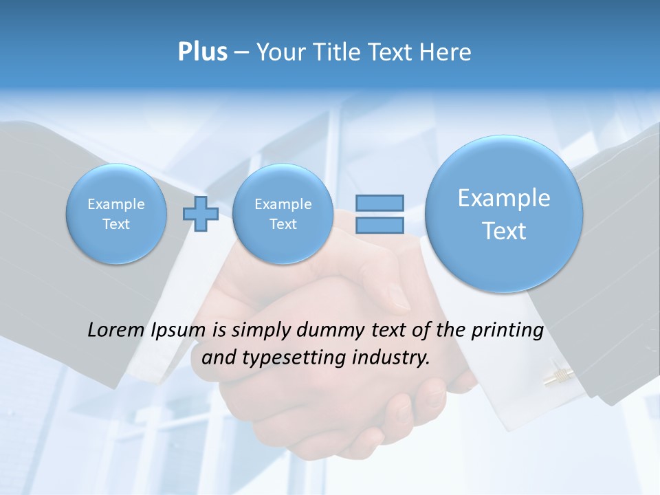Image Of Businesspeople Handshake On The Background Of Office Building PowerPoint Template