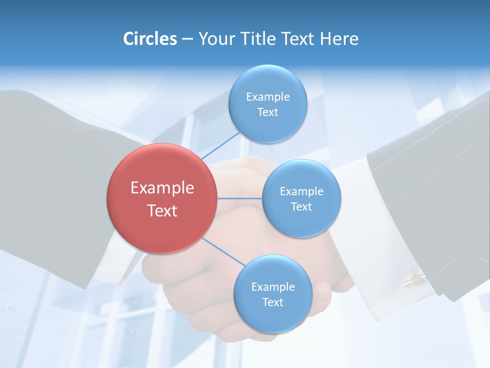 Image Of Businesspeople Handshake On The Background Of Office Building PowerPoint Template
