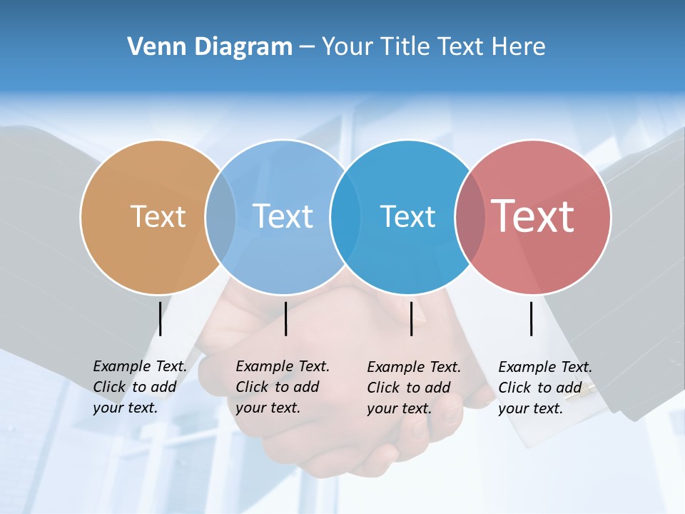 Image Of Businesspeople Handshake On The Background Of Office Building PowerPoint Template