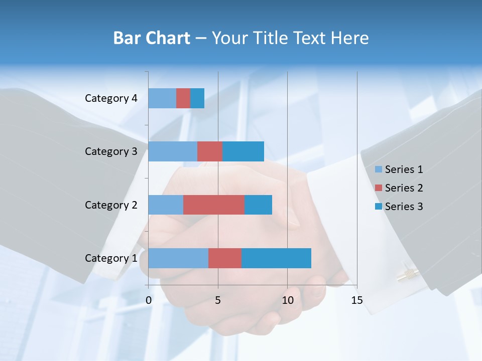 Image Of Businesspeople Handshake On The Background Of Office Building PowerPoint Template