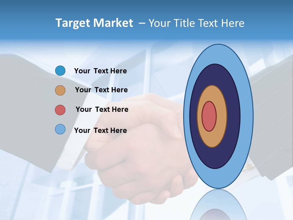 Image Of Businesspeople Handshake On The Background Of Office Building PowerPoint Template