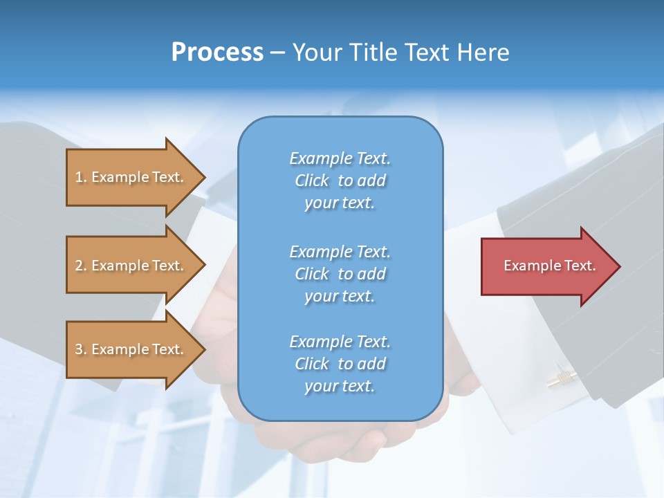 Image Of Businesspeople Handshake On The Background Of Office Building PowerPoint Template