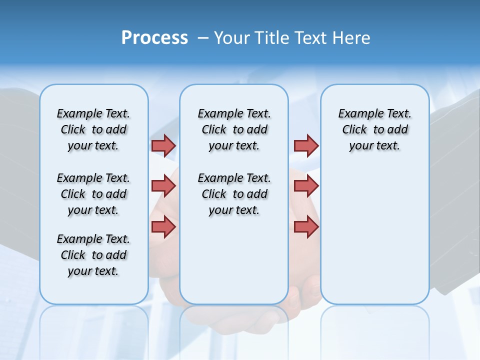 Image Of Businesspeople Handshake On The Background Of Office Building PowerPoint Template