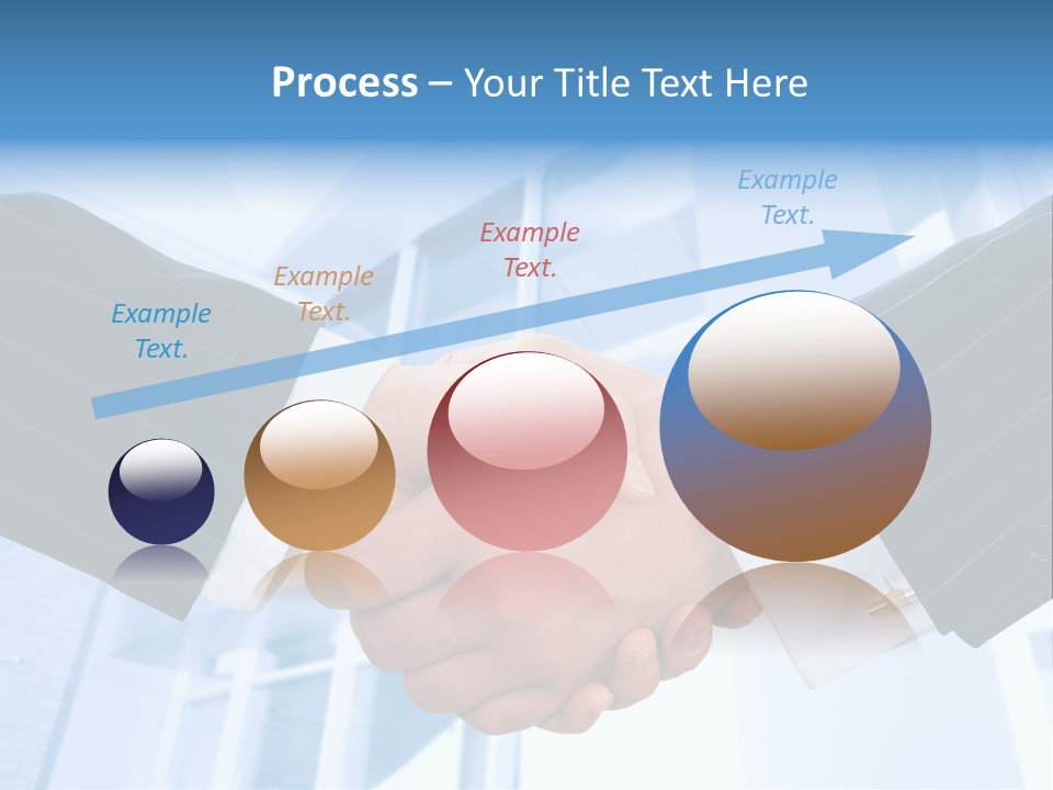 Image Of Businesspeople Handshake On The Background Of Office Building PowerPoint Template
