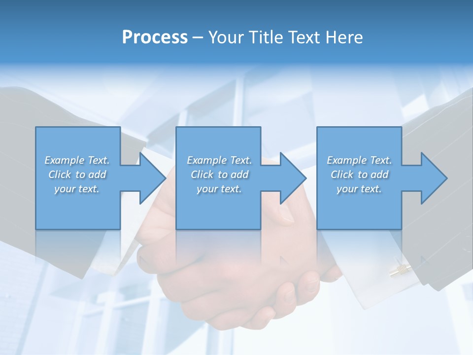 Image Of Businesspeople Handshake On The Background Of Office Building PowerPoint Template