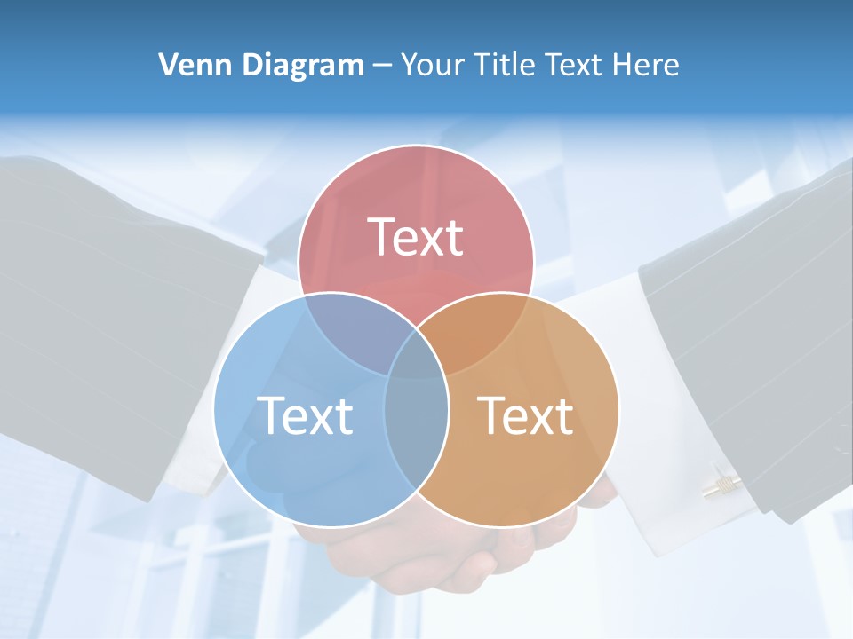 Image Of Businesspeople Handshake On The Background Of Office Building PowerPoint Template