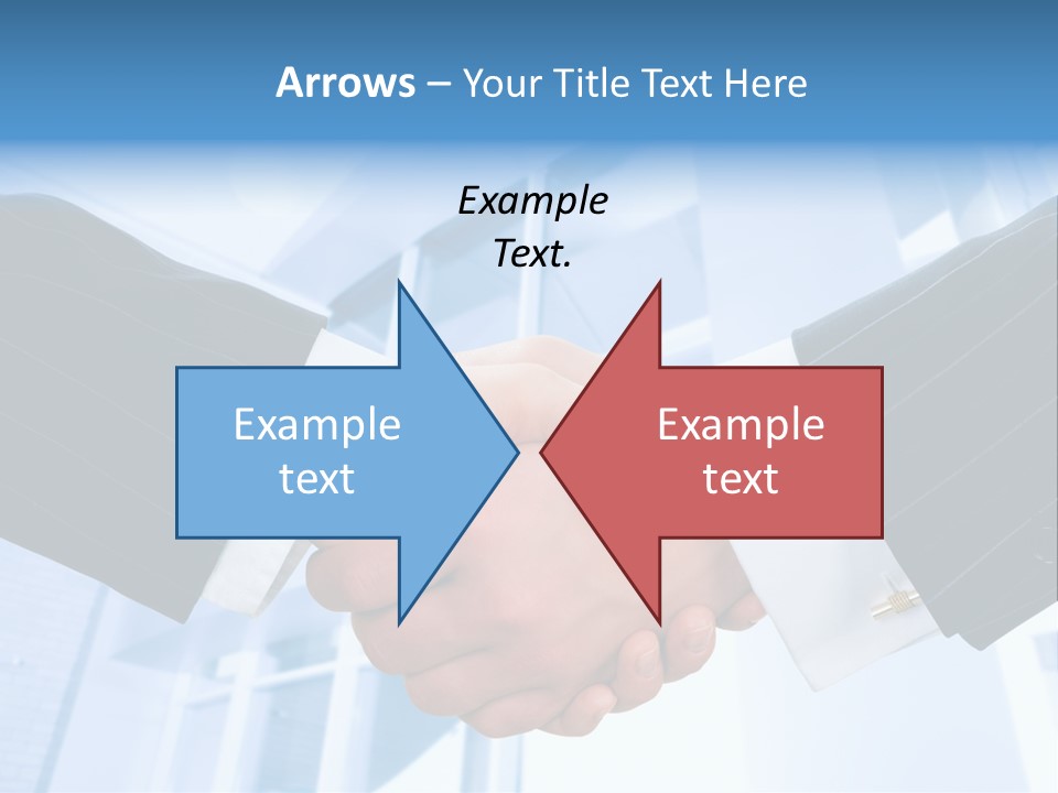 Image Of Businesspeople Handshake On The Background Of Office Building PowerPoint Template