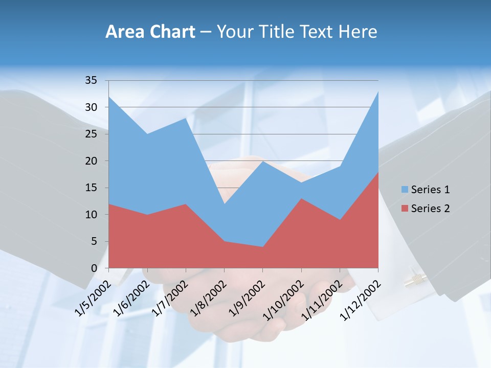 Image Of Businesspeople Handshake On The Background Of Office Building PowerPoint Template