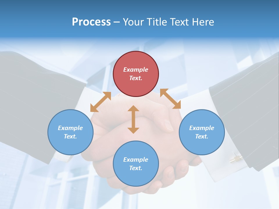 Image Of Businesspeople Handshake On The Background Of Office Building PowerPoint Template
