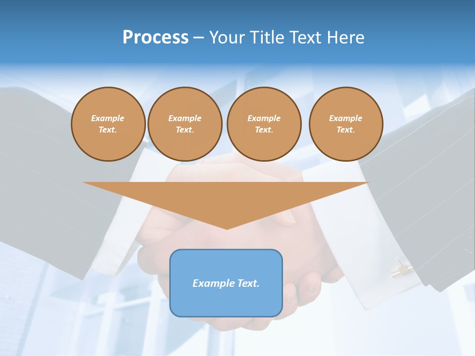 Image Of Businesspeople Handshake On The Background Of Office Building PowerPoint Template