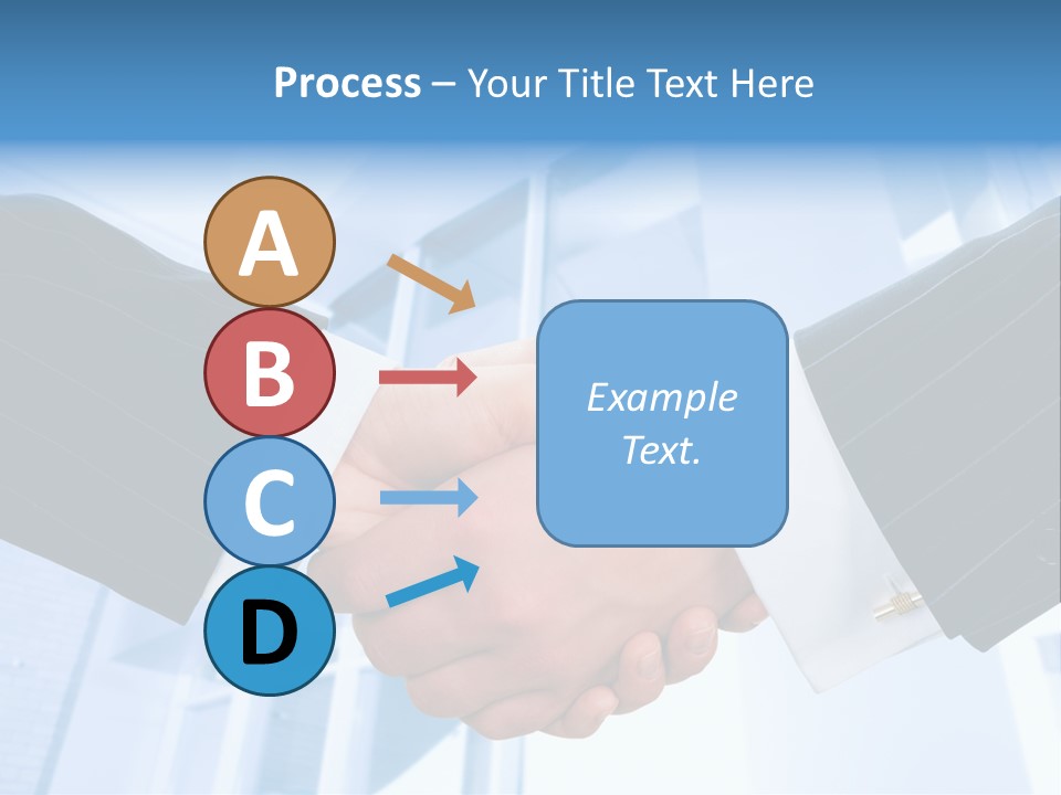 Image Of Businesspeople Handshake On The Background Of Office Building PowerPoint Template