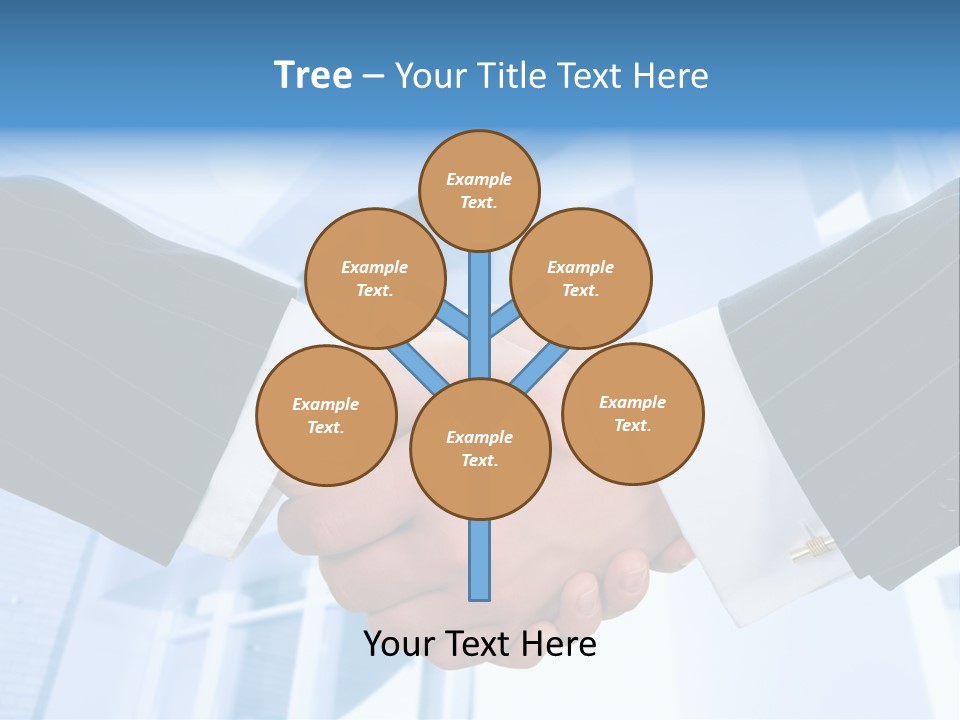 Image Of Businesspeople Handshake On The Background Of Office Building PowerPoint Template