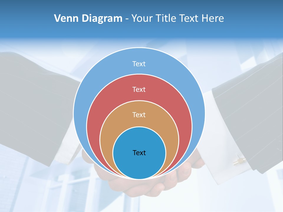 Image Of Businesspeople Handshake On The Background Of Office Building PowerPoint Template